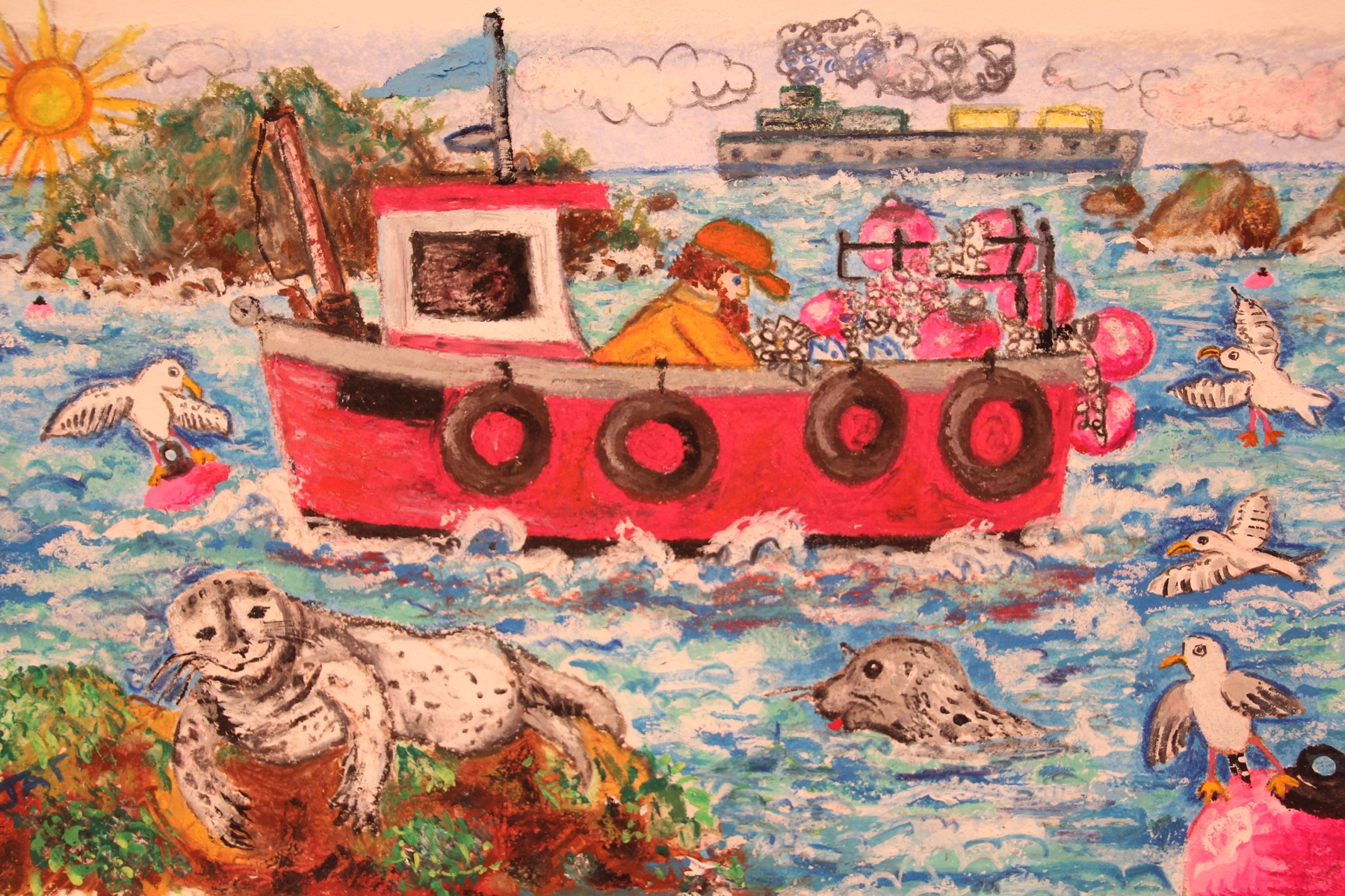 Painting titled “Big Catch” by Jennie-Anne Taylor