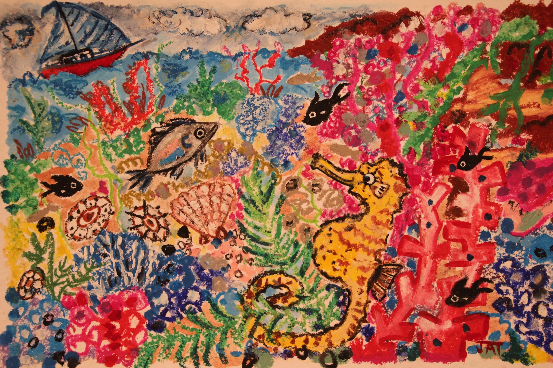 Painting titled “Seahorse Ocean” by Jennie-Anne Taylor