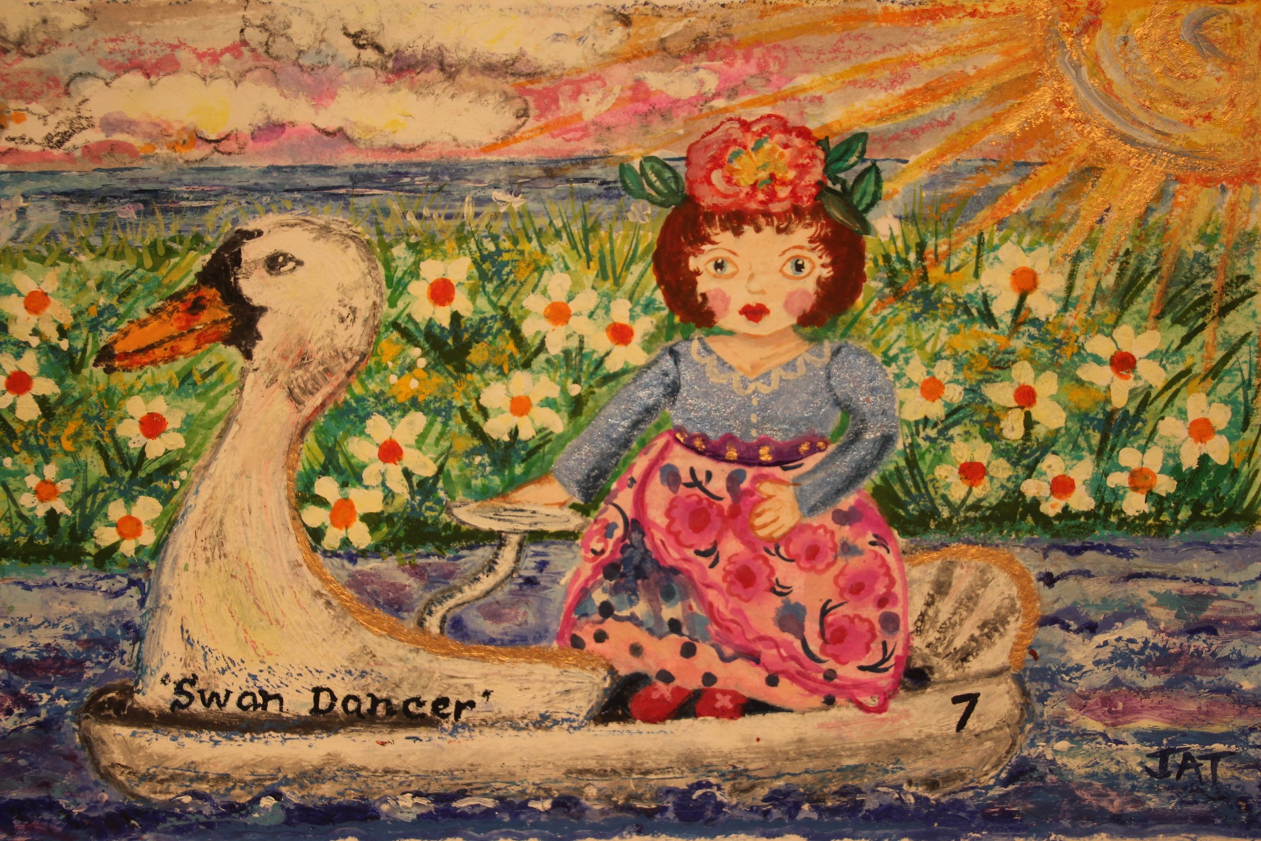 Painting titled “Swan Dancer” by Jennie-Anne Taylor